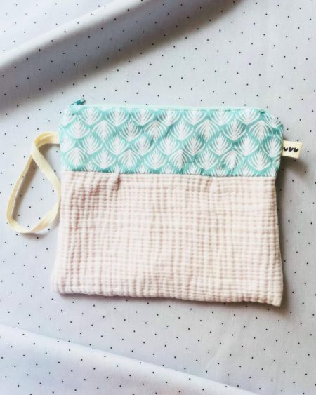 Breezi 04: Müslin Makyaj Çantası/ Fermuarlı Mini Organizer/ Bez El Çantası