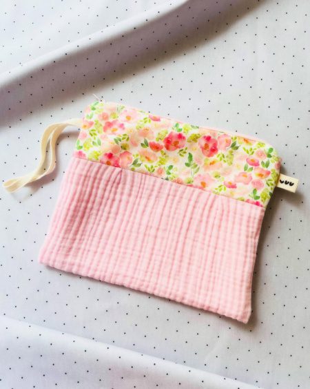 Breezi 02: Müslin Makyaj Çantası/ Fermuarlı Mini Organizer/ Bez El Çantası